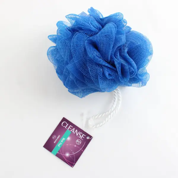 CLEANSE Lot of 2 Mesh Bath Poufs Blue Orange Shower Scrubbers