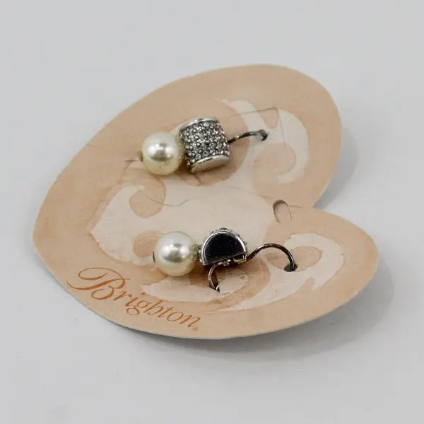 Brighton Meridian Pearl Silver-Tone Earrings NWT