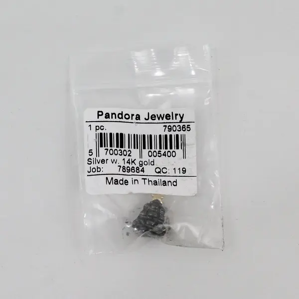 Pandora 925 Sterling Silver 14K Gold Christmas Tree Charm New