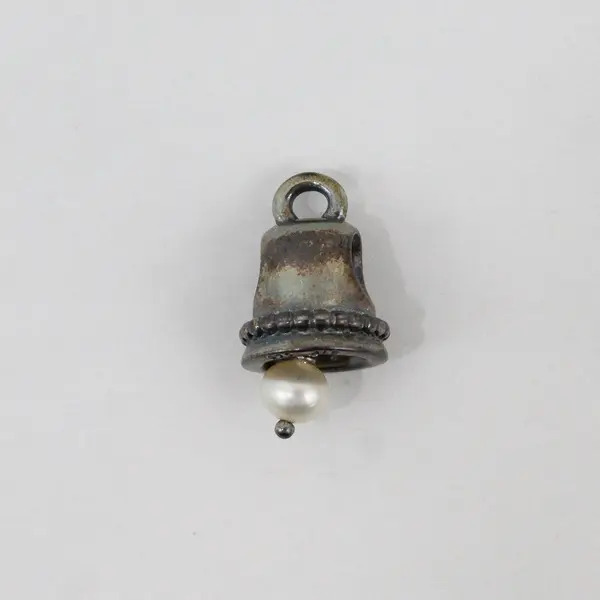 Pandora Faux Pearl 925 Sterling Silver Bell Charm