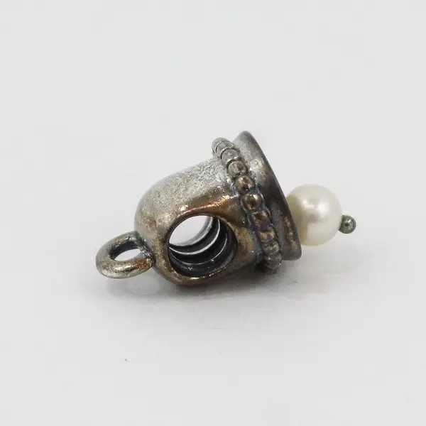 Pandora Faux Pearl 925 Sterling Silver Bell Charm