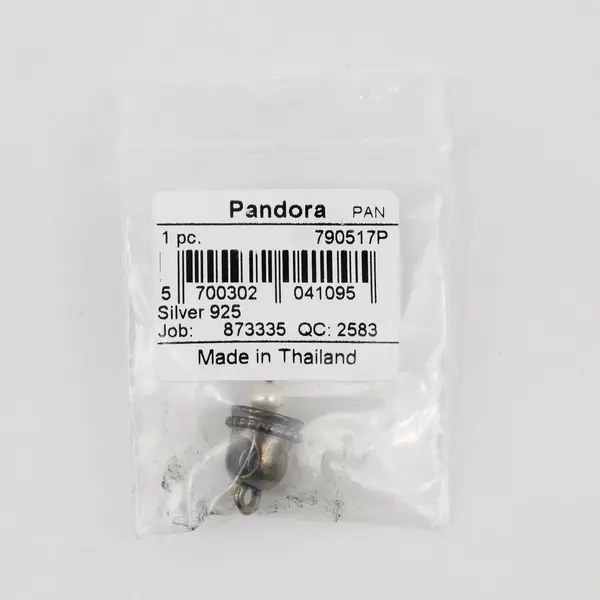 Pandora Faux Pearl 925 Sterling Silver Bell Charm