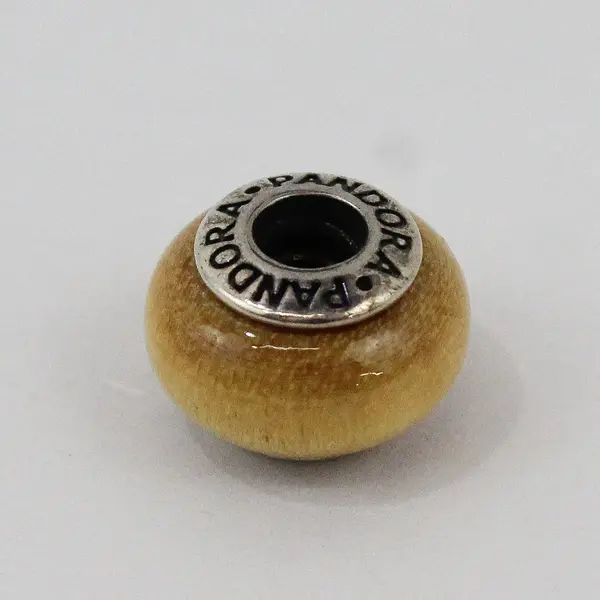 Pandora Pau Amarelo Wood Sterling Silver Charm 1/2 in