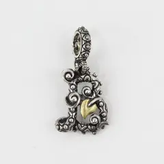 Barbara Bixby A Initial 925 Sterling Silver 18K Gold Enhancer Pendant