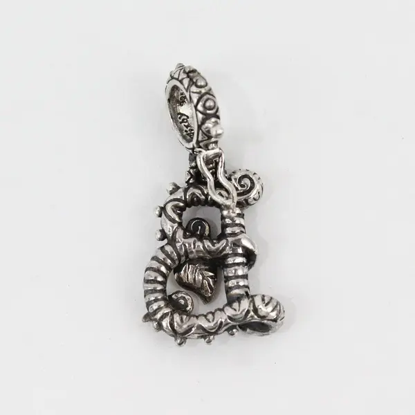 Barbara Bixby A Initial 925 Sterling Silver 18K Gold Enhancer Pendant
