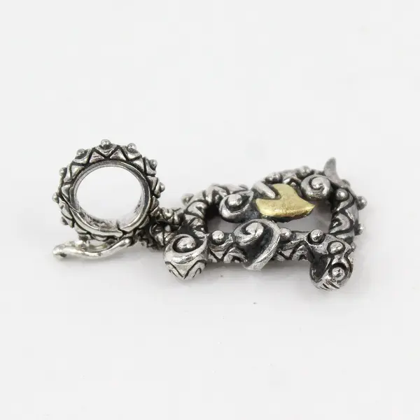 Barbara Bixby A Initial 925 Sterling Silver 18K Gold Enhancer Pendant