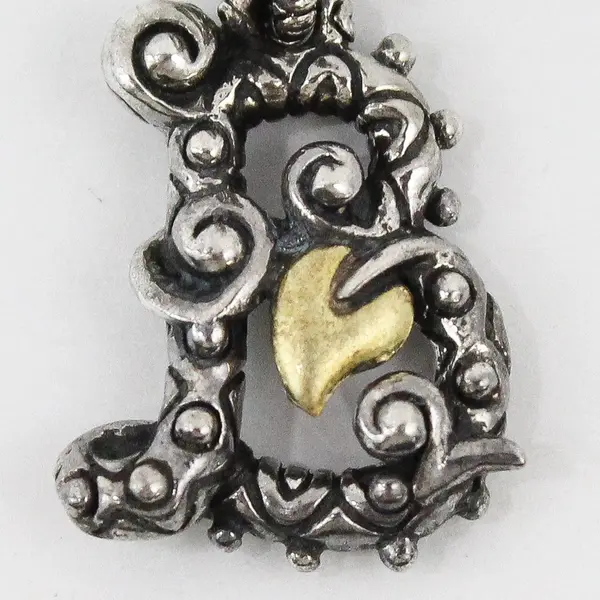 Barbara Bixby A Initial 925 Sterling Silver 18K Gold Enhancer Pendant