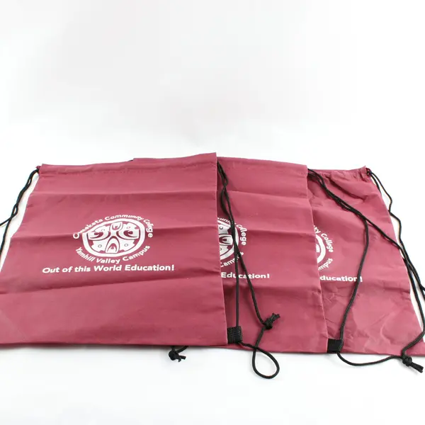 Lot of 3 Chemeketa College Yamhill Valley Burgundy Drawstring Backpacks