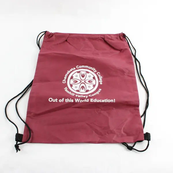 Lot of 3 Chemeketa College Yamhill Valley Burgundy Drawstring Backpacks