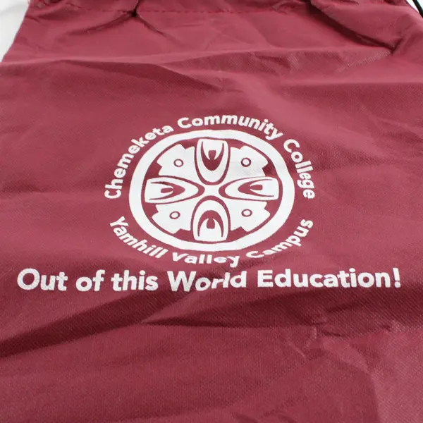 Lot of 3 Chemeketa College Yamhill Valley Burgundy Drawstring Backpacks