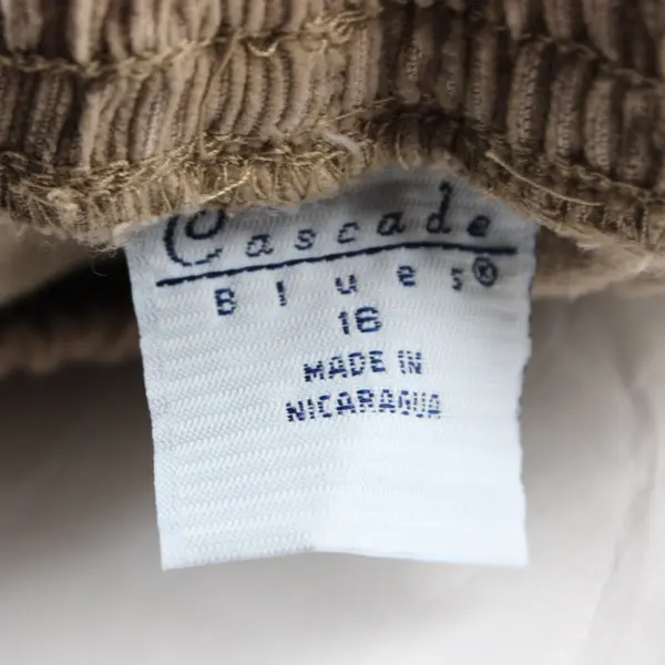 Cascade Blues Women's Khaki Tan Corduroy Pants Size 16