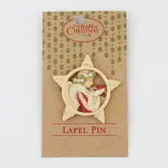 Enesco Heart of Christmas Angel Cardinal Lapel Pin
