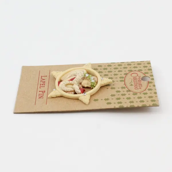 Enesco Heart of Christmas Angel Cardinal Lapel Pin
