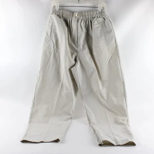 Karen Scott Beige Elastic Waist Pants Size 16 Trousers