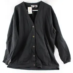 Katherine Bishop Black Button-Up Cardigan Sweater Women's Size Large