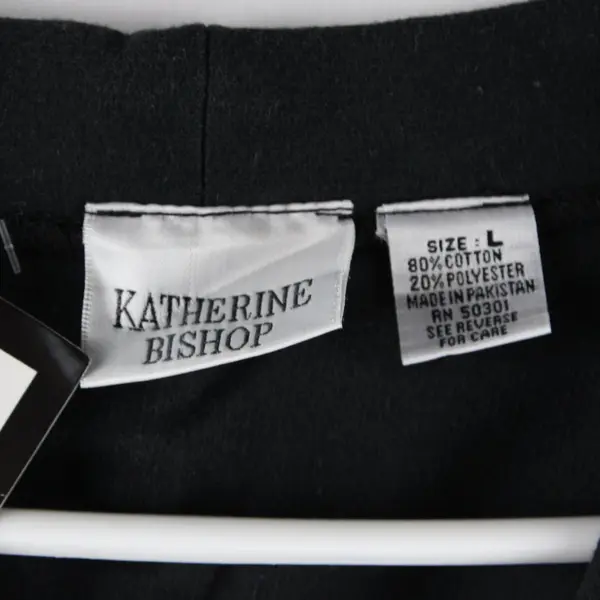 Katherine Bishop Black Button-Up Cardigan Sweater Women's Size Large