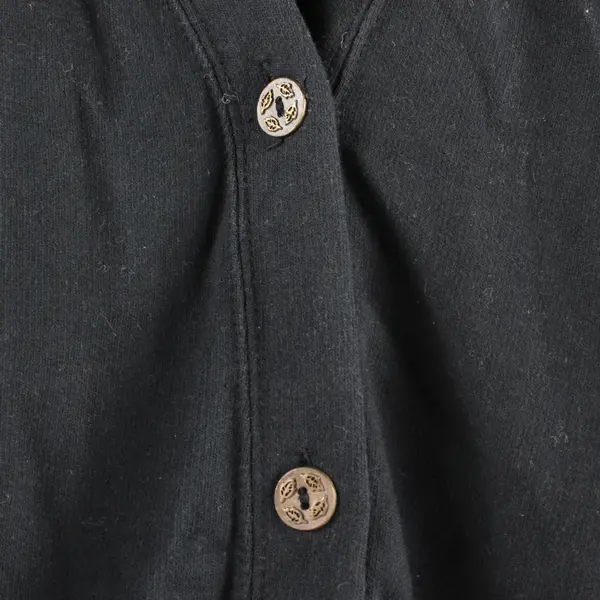 Katherine Bishop Black Button-Up Cardigan Sweater Women's Size Large