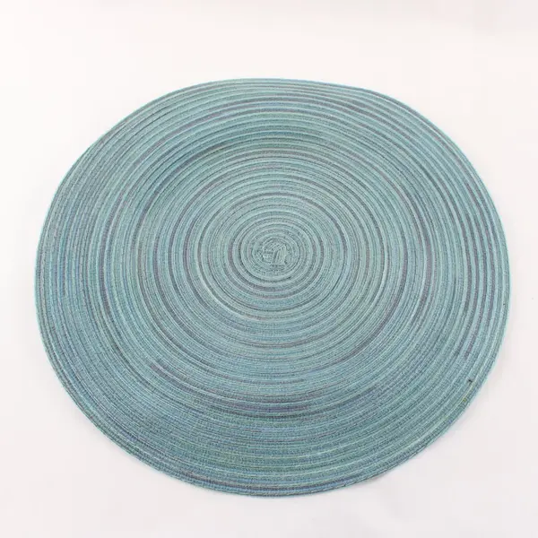 Lot of 2 Thymat Woven Placemats Teal & Light Blue