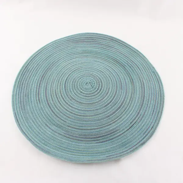 Lot of 2 Thymat Woven Placemats Teal & Light Blue