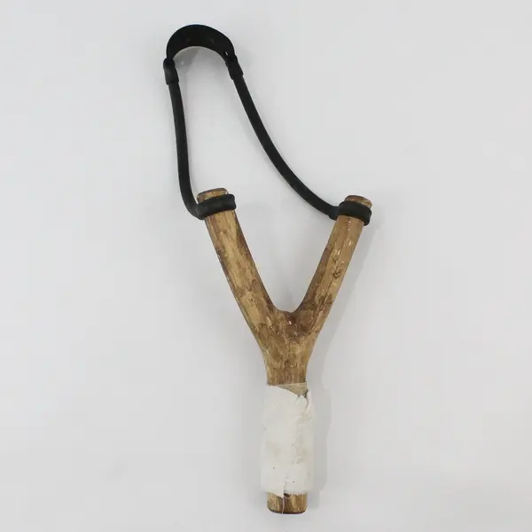 Handmade Wooden Rubber Band Slingshot Used