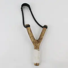 Handmade Wooden Rubber Band Slingshot Used