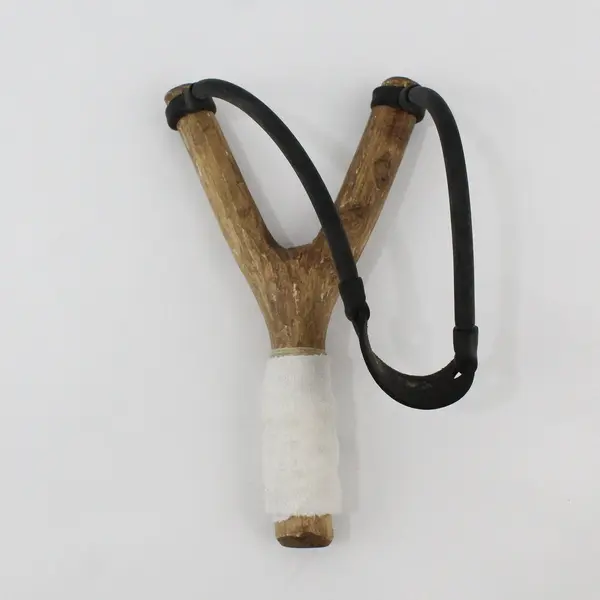 Handmade Wooden Rubber Band Slingshot Used