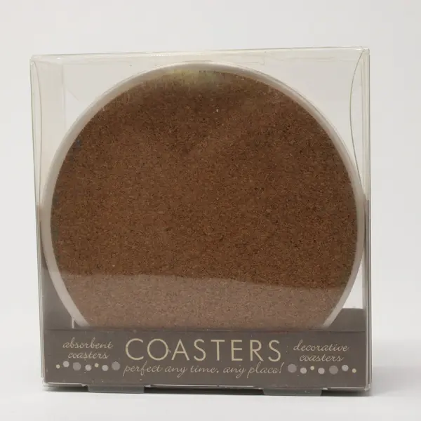 Set of 4 Thirstystone Occasions Absorbent Stone Cork Back Coasters