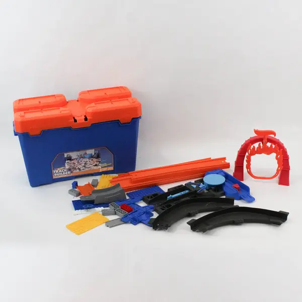 2017 Hot Wheels DWW95 Track Builder Stunt Box Storage Case & Track Pieces