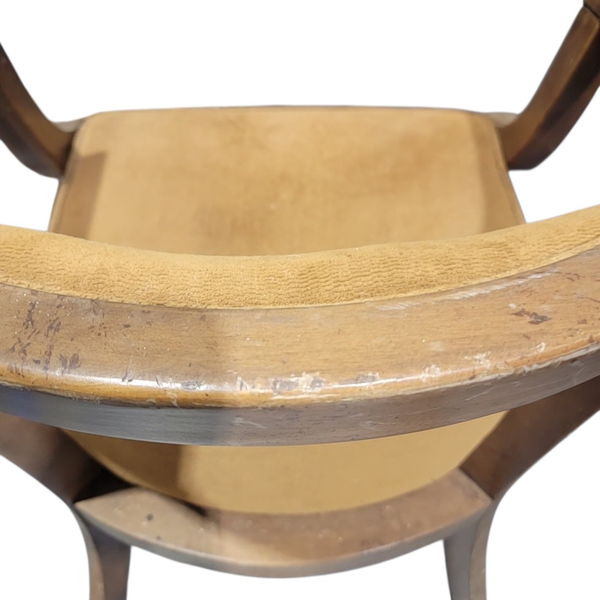 Set of 2 Vintage Mid Century Modern Wood Armchairs Pair - Local Pickup Only