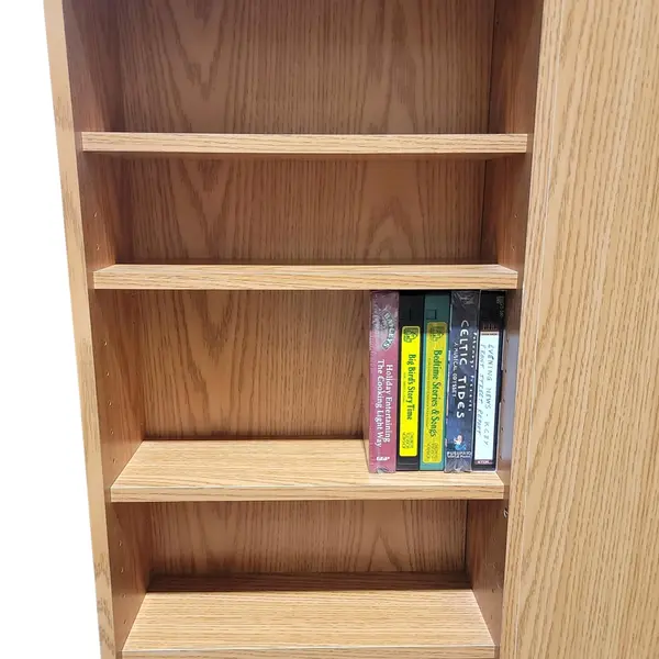 Vtg 4-Sided Rotating Wood Media Storage Tower VHS Cassette Rack - Local Pickup