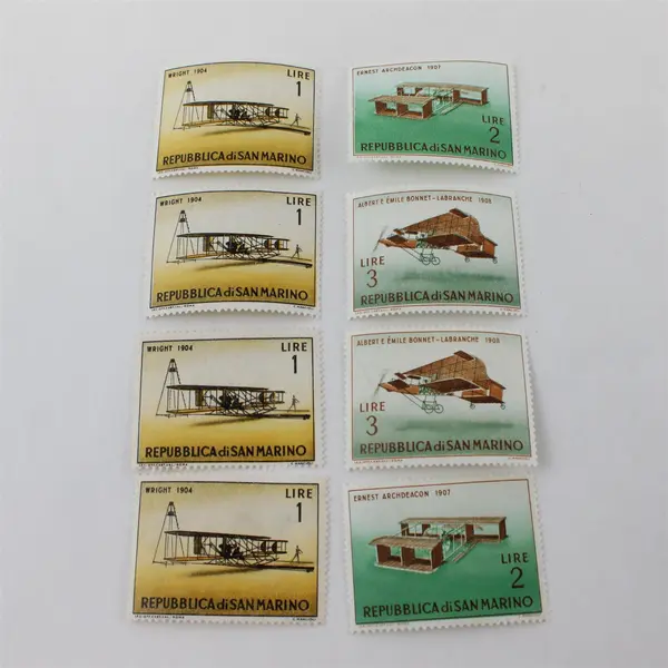 Lot of 8 San Marino 1962 Historic Airplanes Stamps Scott #509-11-3 Mint Hinged