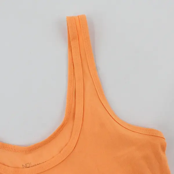 No Boundaries Junior Tank Top Soft Stretch  Fitted Bright Orange