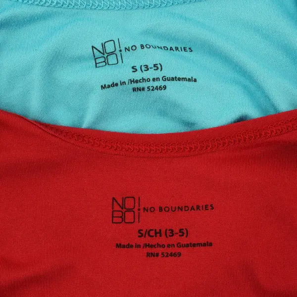 Lot of 2 No Boundaries S/3-5 Junior Tank Tops Blue Red