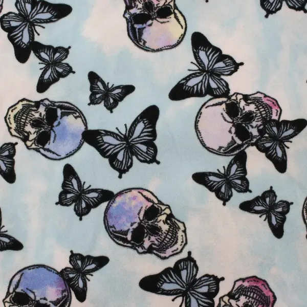 No Boundaries Size S (3-5) Blue & White Tank Top Skulls & Butterflies Design
