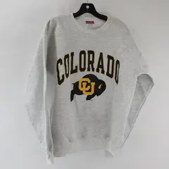 Champion Crewneck Sweatshirt Mens Medium Gray University of Colorado Buffaloes