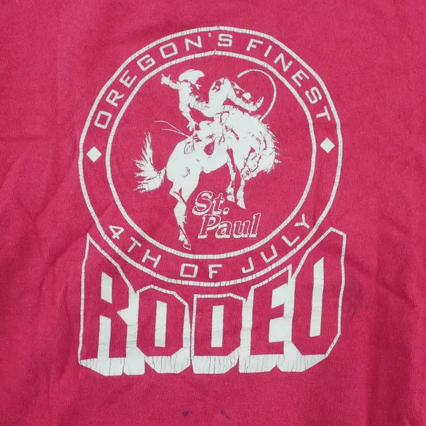 St. Paul Rodeo Oregon Souvenir Short Sleeve Shirt Girls Pink Shirt L/XL (12-14)