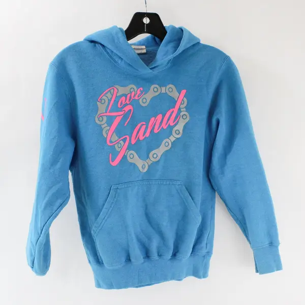 Love Sand Off-Road Apparel Girls Blue Hoodie Youth Medium Port & Co. 