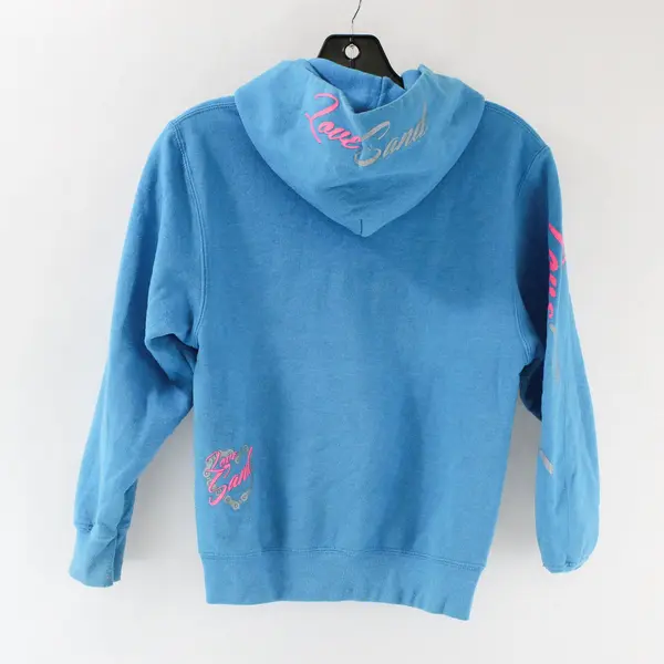 Love Sand Off-Road Apparel Girls Blue Hoodie Youth Medium Port & Co. 