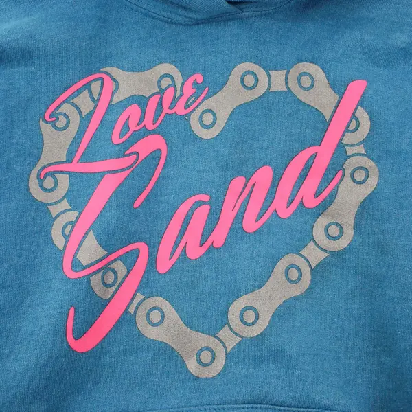 Love Sand Off-Road Apparel Girls Blue Hoodie Youth Medium Port & Co. 