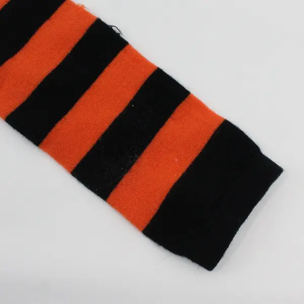 Orange & Black Striped Women's Adult Tights One Size Halloween Fall