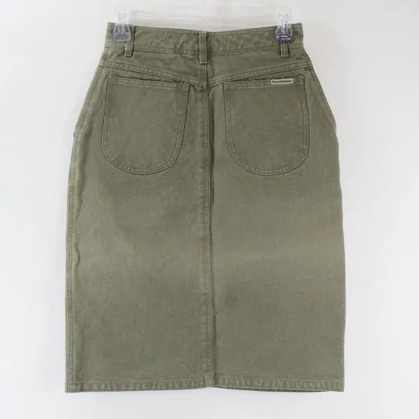 Royal Robbins Womens Size 8 Army Green Cotton Midi Pencil Skirt