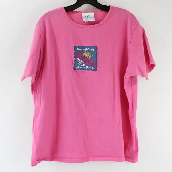 Vintage M&C Sportswear Pink Women 2X Mom Princess Queen Applique Shirt