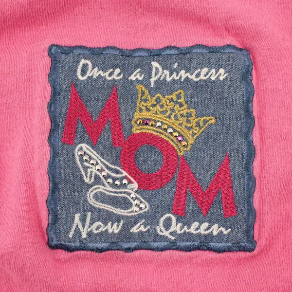 Vintage M&C Sportswear Pink Women 2X Mom Princess Queen Applique Shirt