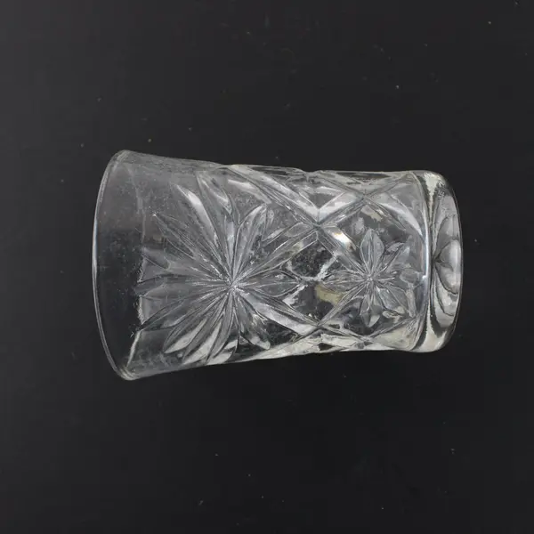 Lot of 2 Vintage Clear Pressed Glass Starburst Tumblers