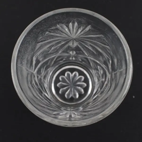 Lot of 2 Vintage Clear Pressed Glass Starburst Tumblers