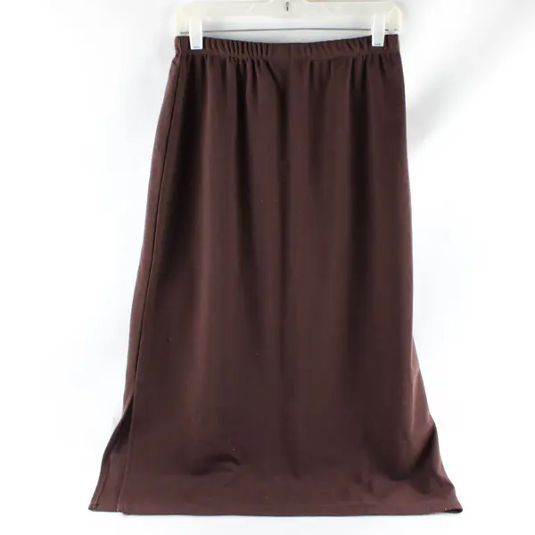 Notations Petite PL Brown Elastic Waist Midi Pencil Skirt