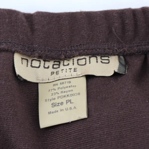 Notations Petite PL Brown Elastic Waist Midi Pencil Skirt