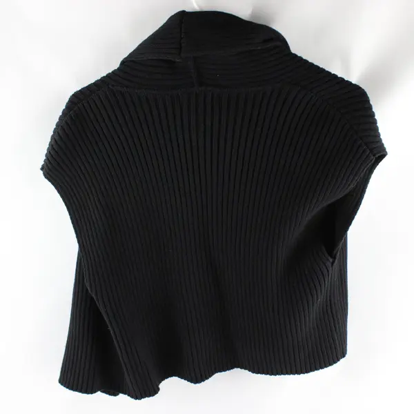 Parkhurst Women's M Black Knit Open Front Sleeveless Cardigan