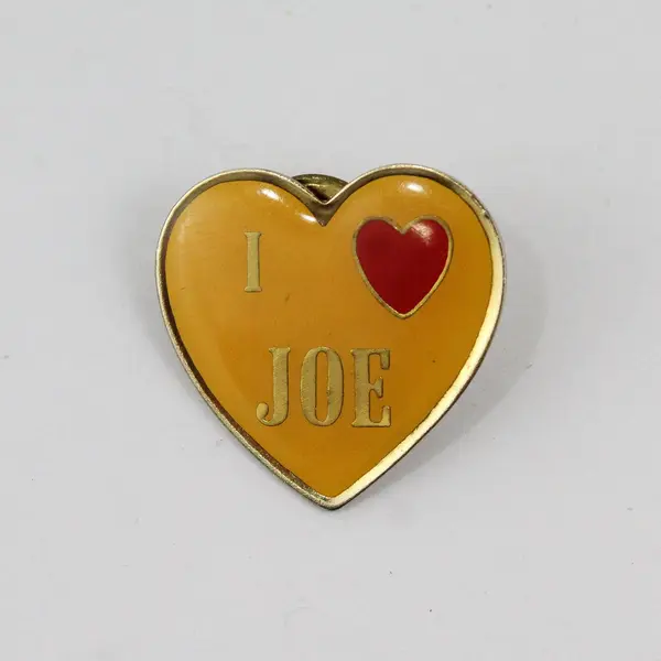 Vintage SWIB I Love Joe Heart Enamel Lapel Pin 1-1/4"