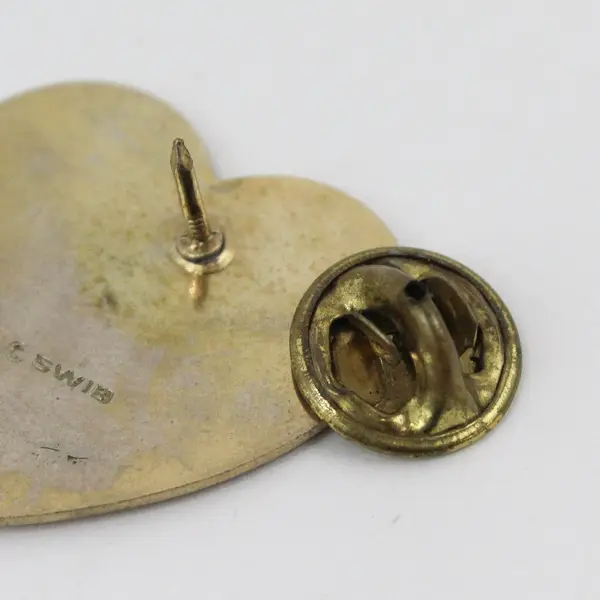 Vintage SWIB I Love Joe Heart Enamel Lapel Pin 1-1/4"